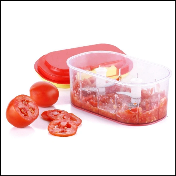 Handy Dual Blade Manual Food Chopper Compact & Powerful 2in1 Handy 1 Litre  Chopper, Cutter with SS Blades a (1000 ml)